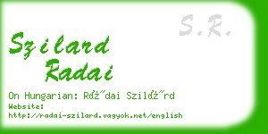 szilard radai business card